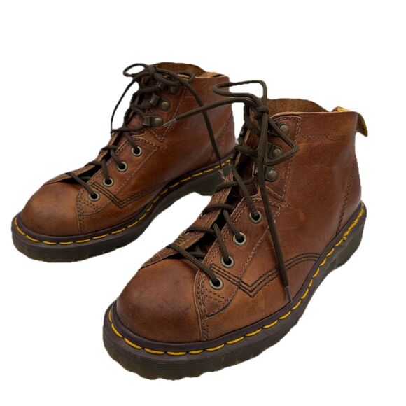 Dr Martens Brown Leather Lace Up Ankle Boots Men Size 6 Made In England 8088 - Picture 3 of 9